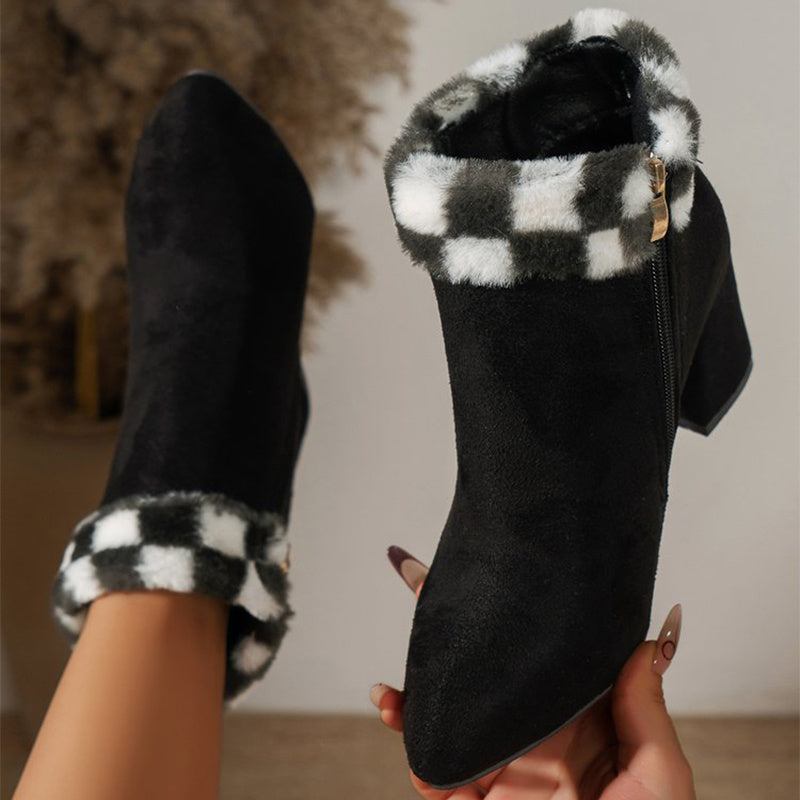 Vanessa – Damen Stiefeletten mit Karomuster