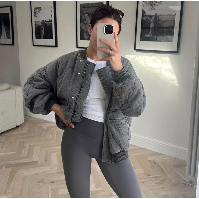 Samantha – Wärmende Baumwolljacke im Baseball-Stil