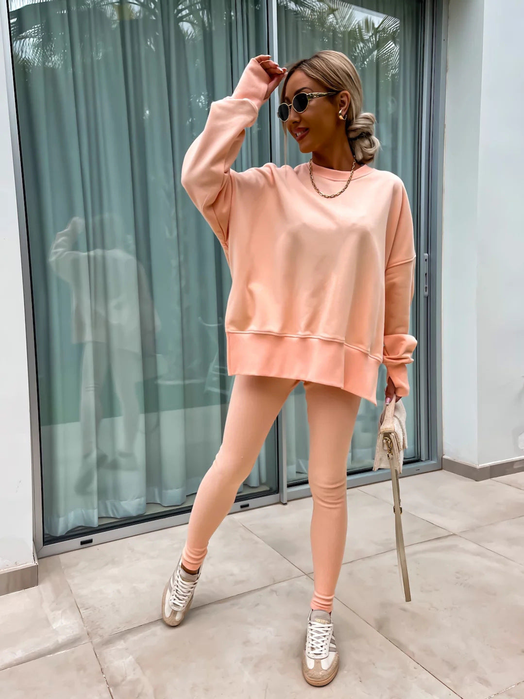 Judith – Lässiges Damen Sweater-Set mit Langarm und Schlitz