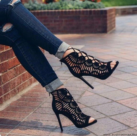 Jessie – Spitzenschuhe mit hohem Absatz
