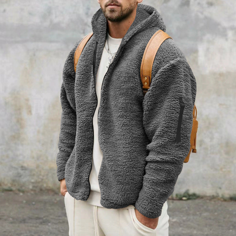 Leon – Herren-Fleecejacke mit Kapuze für Herbst und Winter