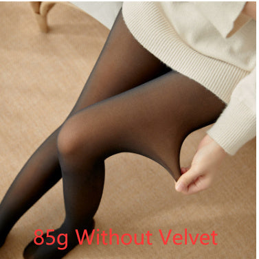 Natalie – Transparent Strumpfhose mit Fleece-Futter