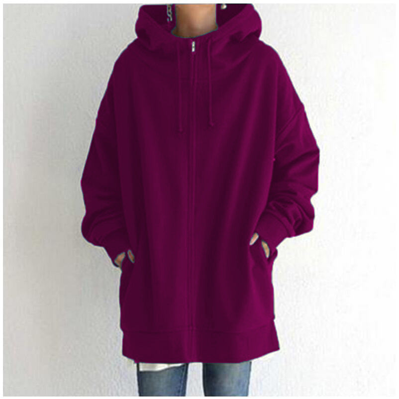 Sandra – Flauschige Damen Kapuzenpullover mit Vollreißverschluss