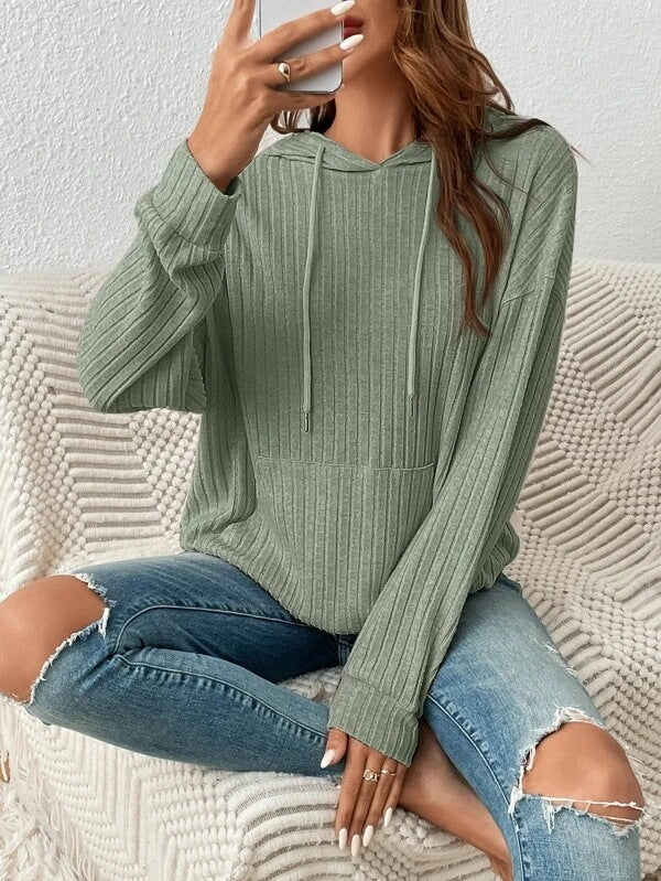 Ann – Langarm Kapuzenpullover mit Taschen für Damen