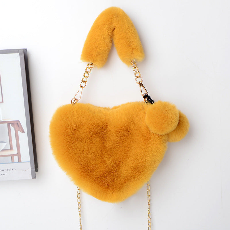 Phoebe – Herzformiger Plüsch-Handtasche für Damen