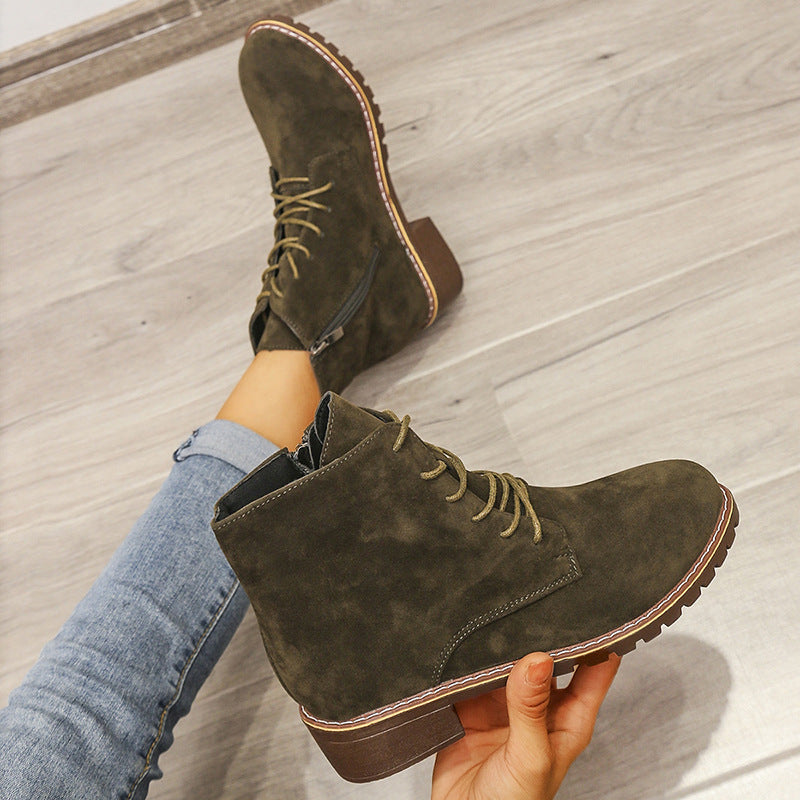 Heather – Damen Martin Stiefel mit runder Spitze