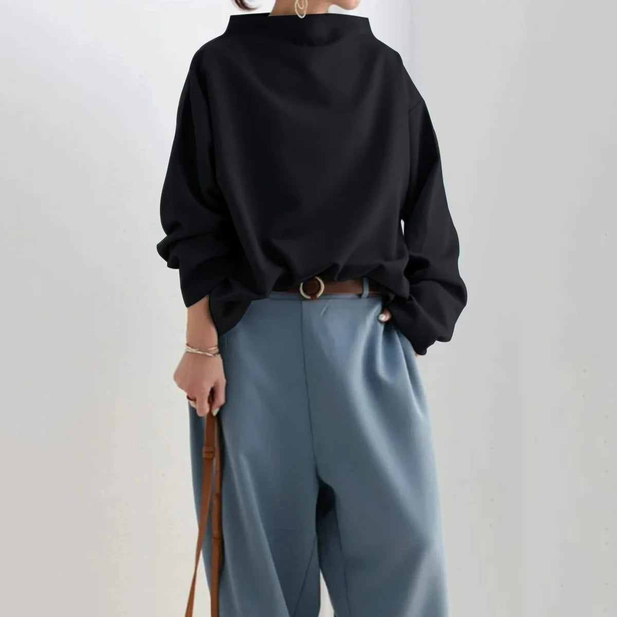 Damen Oversize Pullover mit langen Ärmeln – Moderner Casual Style für Alltag und Büro
