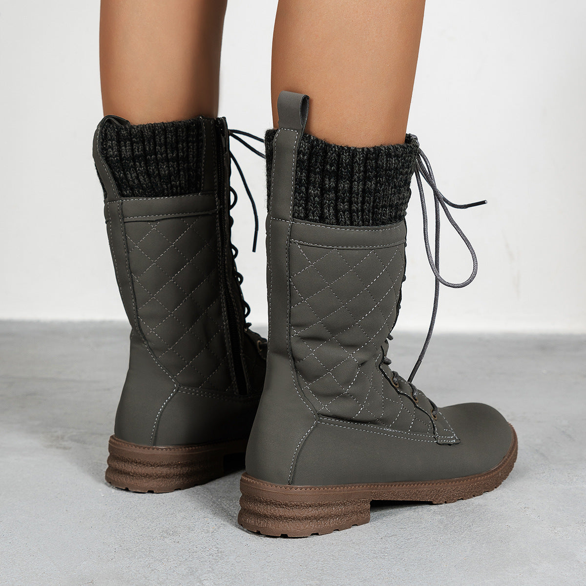 Mary – Damen-Cowboystiefel mit Blockabsatz und Schnürung