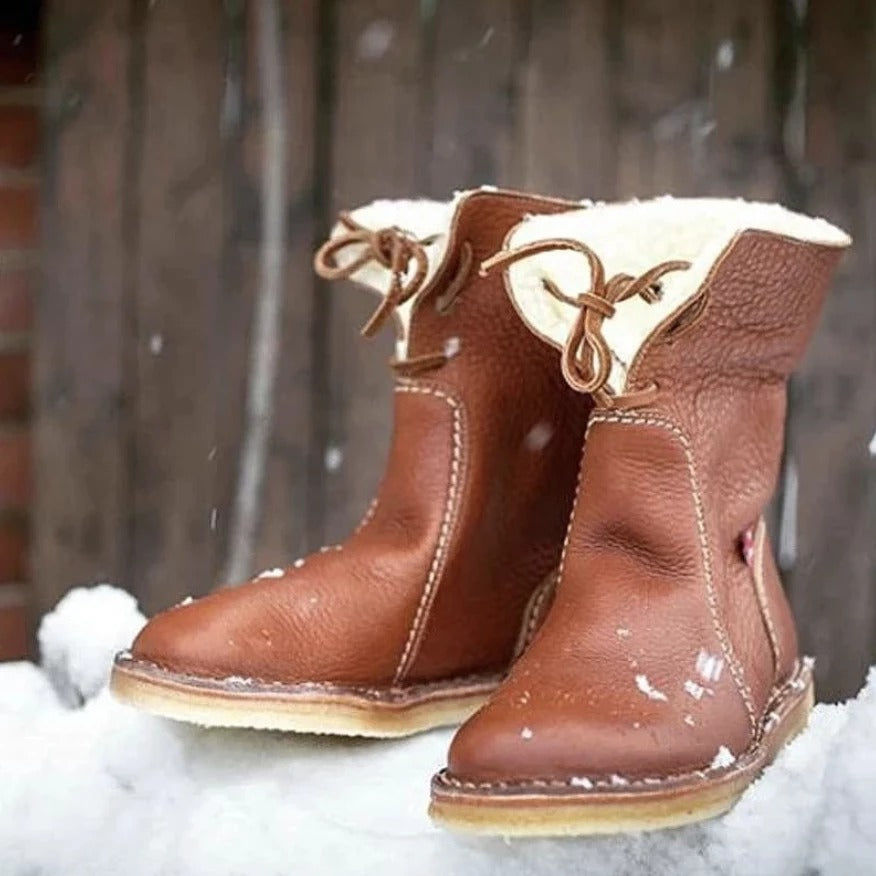 Sue – Damen Winterstiefel mit Kunstpelz und Schnürung