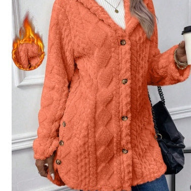 Ruby – Kapuzen-Cardigan mit Knöpfen für Damen
