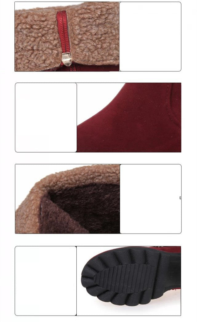 Heidi – Damenstiefel mit hoher Ferse und Schnallen-Flansch