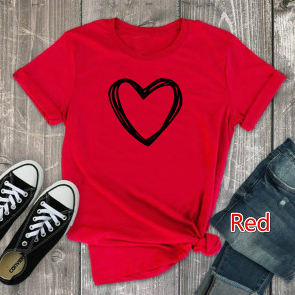 Rose – Herzmuster Damen T-Shirt mit kurzen Ärmeln