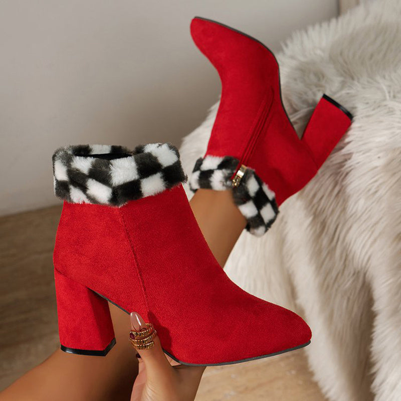Vanessa – Damen Stiefeletten mit Karomuster