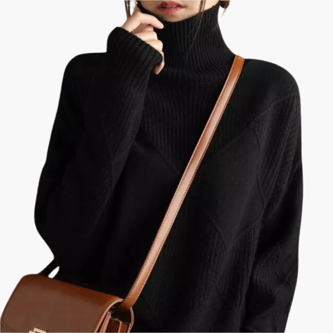 Damen Strickpullover im modernen Rauten-Design – Stilvoller Freizeitpullover für Herbst und Winter