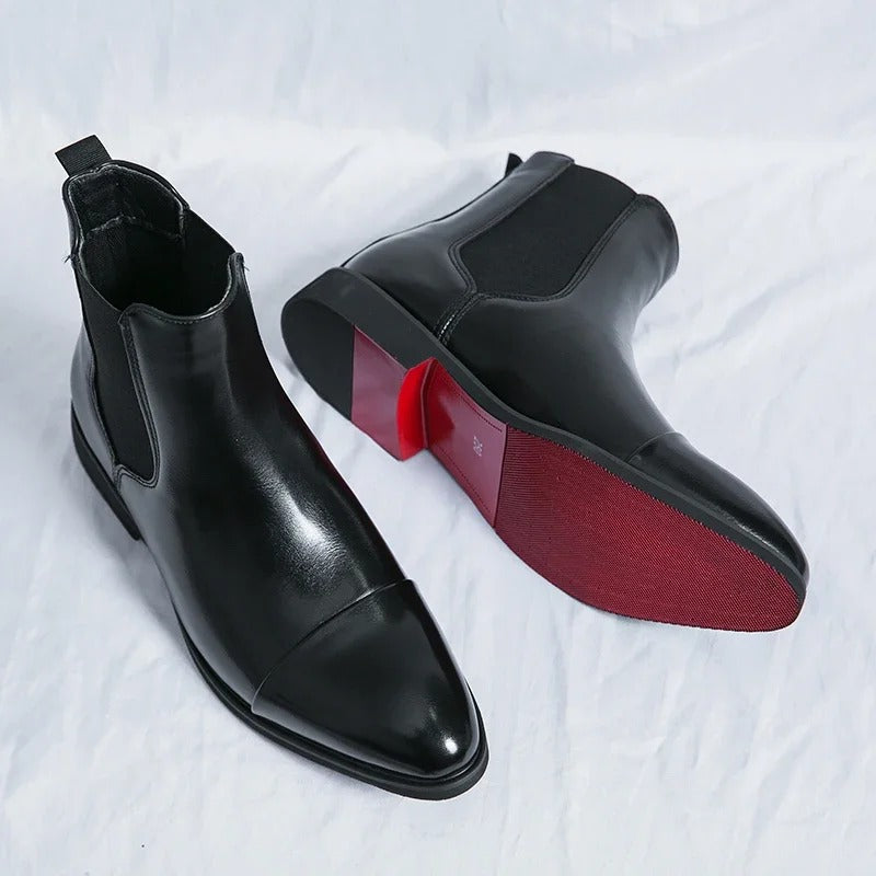 Stephan – Stiefel mit quadratischer Spitze und rotem Absatz für Herren