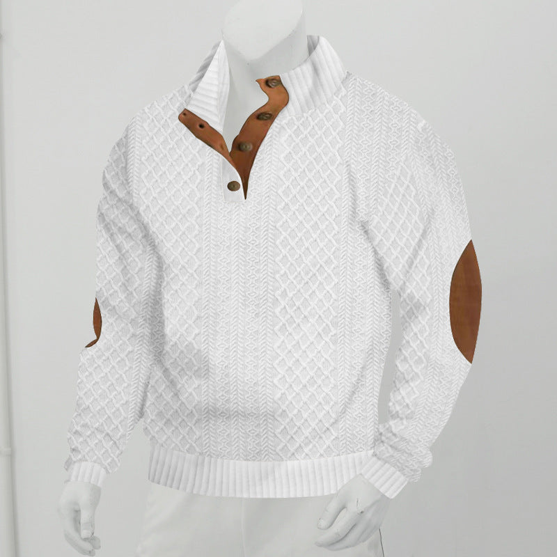 Wayne – Jacquard-Strickpullover mit Stehkragen