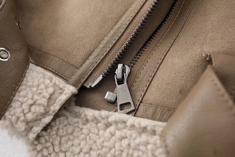 Christian – Motorradjacke aus Wildleder mit Pelzfutter