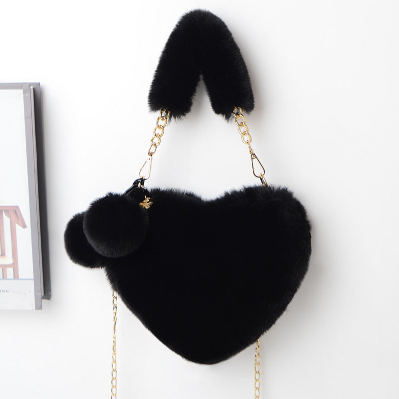 Phoebe – Herzformiger Plüsch-Handtasche für Damen