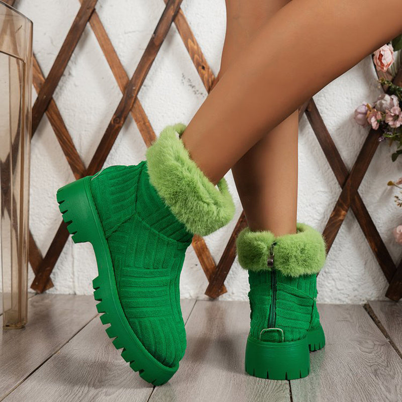 Megan – Dicke Damen-Winterstiefel mit Plüsch
