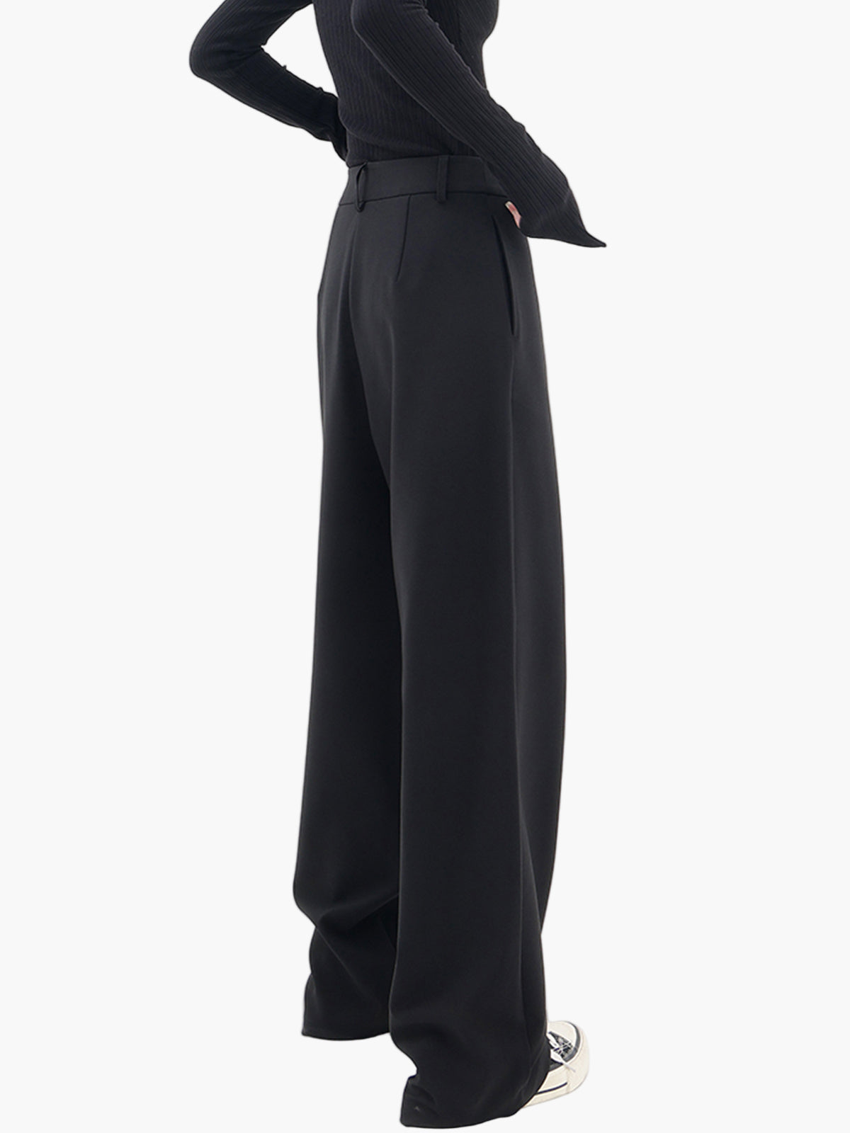 Damen Weite Wickelhose Modern Streetwear – Elegante Business & Freizeit Hose