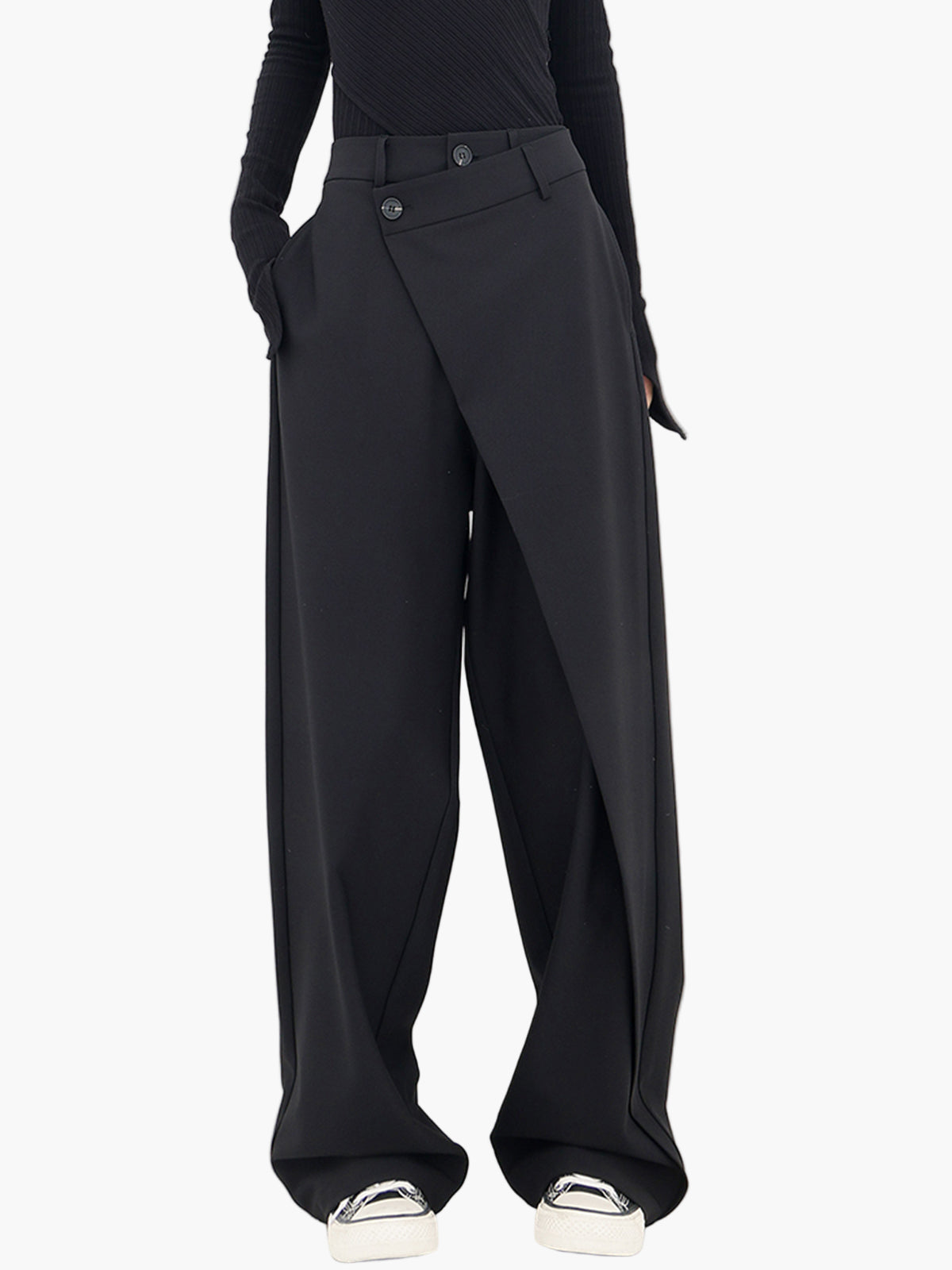 Damen Weite Wickelhose Modern Streetwear – Elegante Business & Freizeit Hose