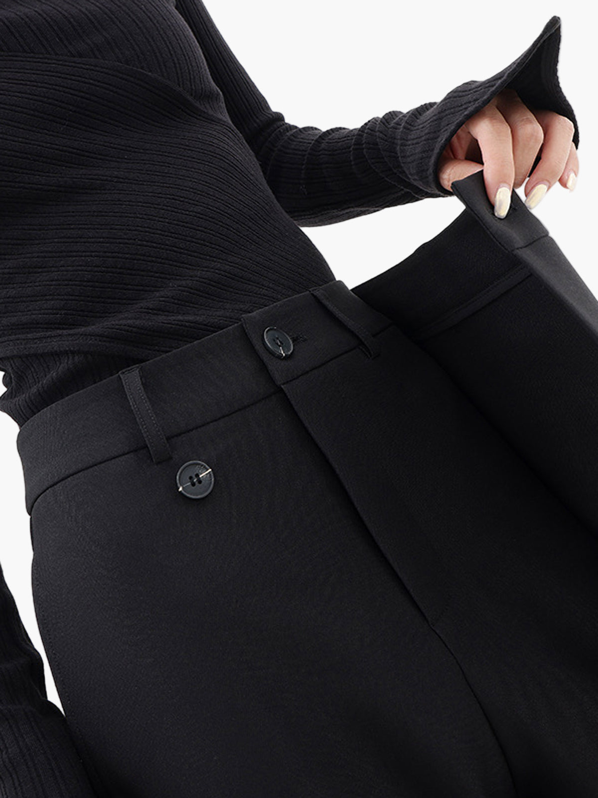 Damen Weite Wickelhose Modern Streetwear – Elegante Business & Freizeit Hose