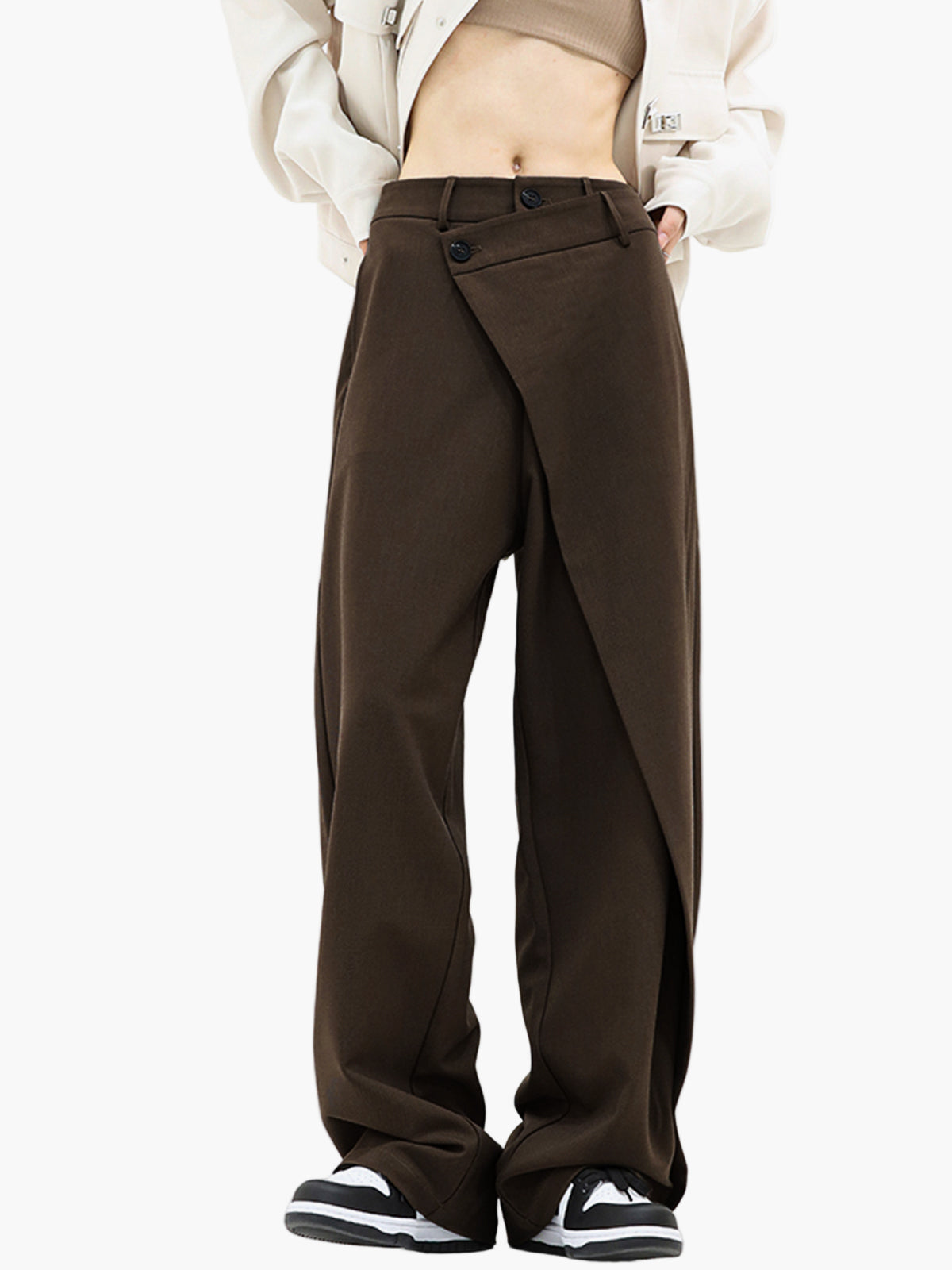 Damen Weite Wickelhose Modern Streetwear – Elegante Business & Freizeit Hose