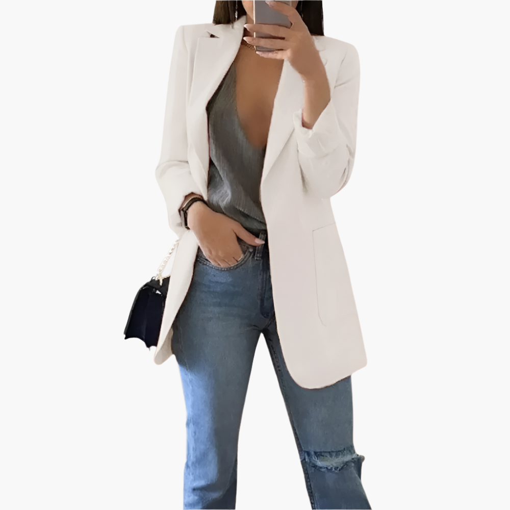 Damen Blazer Lang Elegant Business Look – Vielseitig & Modern für Büro und Freizeit