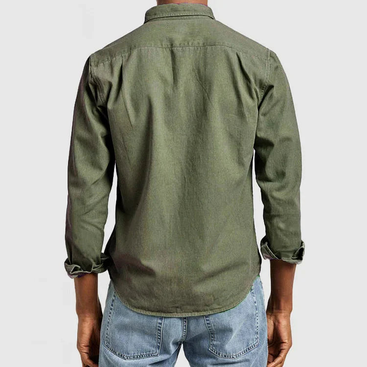 Herren Freizeithemd mit Button-Down-Kragen – Zeitloses, Vielseitiges Langarmhemd für Alltag und Büro