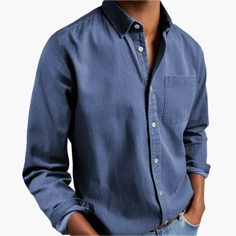 Herren Freizeithemd mit Button-Down-Kragen – Zeitloses, Vielseitiges Langarmhemd für Alltag und Büro