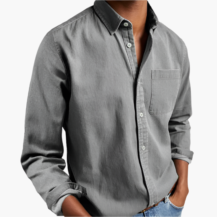 Herren Freizeithemd mit Button-Down-Kragen – Zeitloses, Vielseitiges Langarmhemd für Alltag und Büro