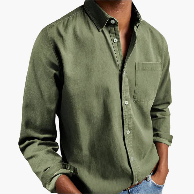 Herren Freizeithemd mit Button-Down-Kragen – Zeitloses, Vielseitiges Langarmhemd für Alltag und Büro
