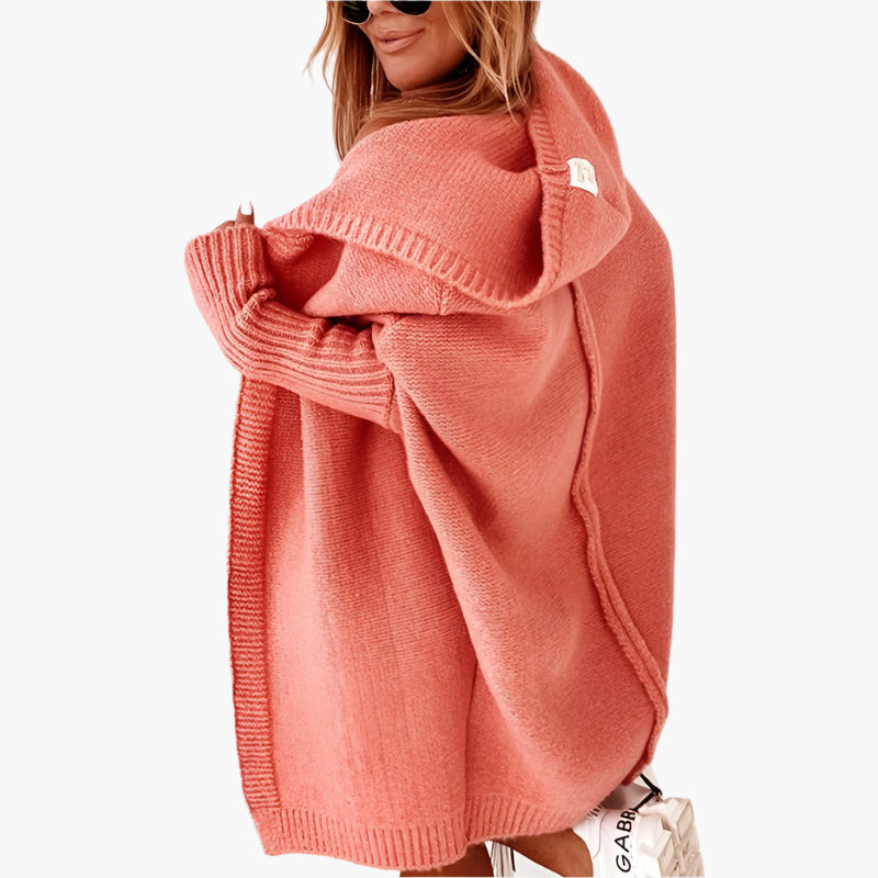 Damen Strick-Cardigan mit Kapuze – Lässiger Oversize Look für Herbst & Winter