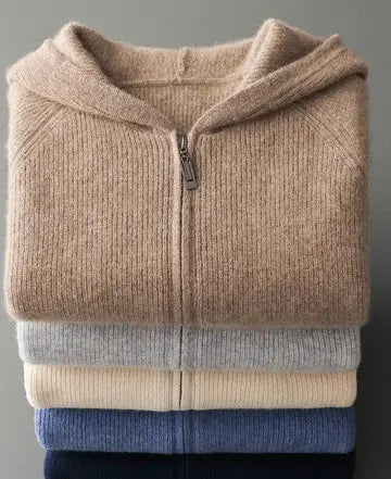 Herren Strick Kapuzenjacke – Bequemer Casual Cardigan für Alltag und Freizeit