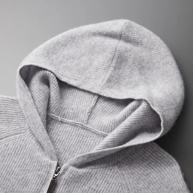 Herren Strick Kapuzenjacke – Bequemer Casual Cardigan für Alltag und Freizeit