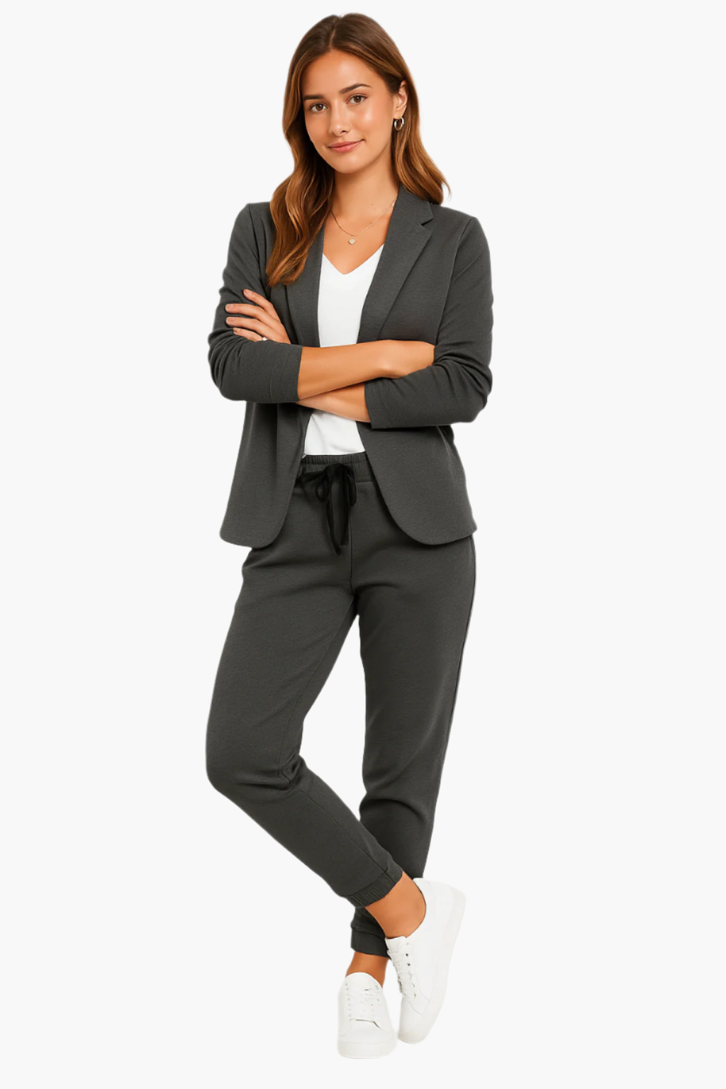 Damen Business Jogginganzug Set – Eleganter Blazer & Hose für Büro und Freizeit