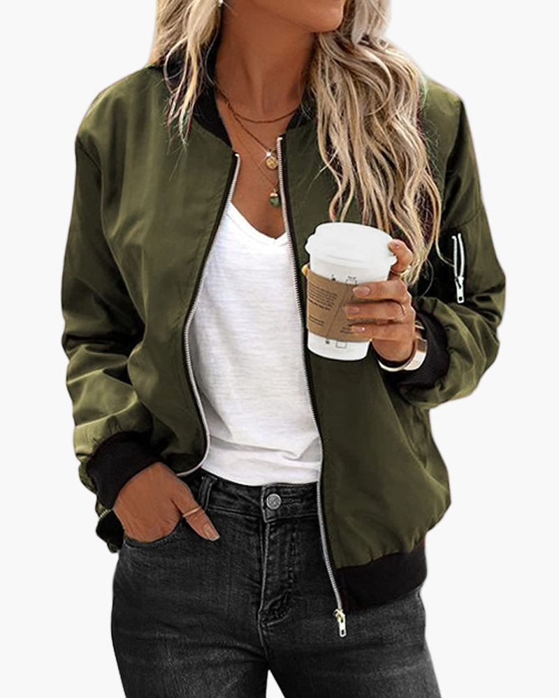 Damen Bomberjacke Klassisch Lässig Perfekt für Alltag und Freizeit