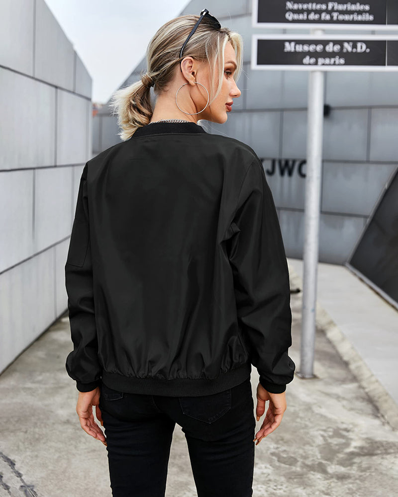Damen Bomberjacke Klassisch Lässig Perfekt für Alltag und Freizeit