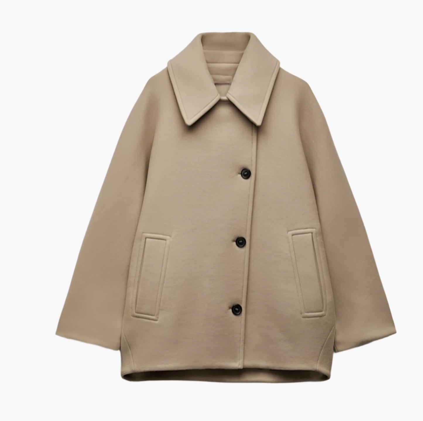 Damen Oversized Wollmix Mantel mit Doppelreiher und Boxy Fit – Trendige Herbst/Winter Jacke für stilvolle Looks