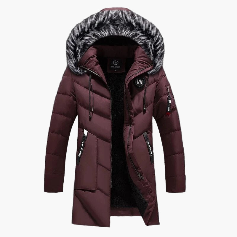Herren Winter Parka mit Kapuze und Fellbesatz – Warme Outdoorjacke für kalte Tage