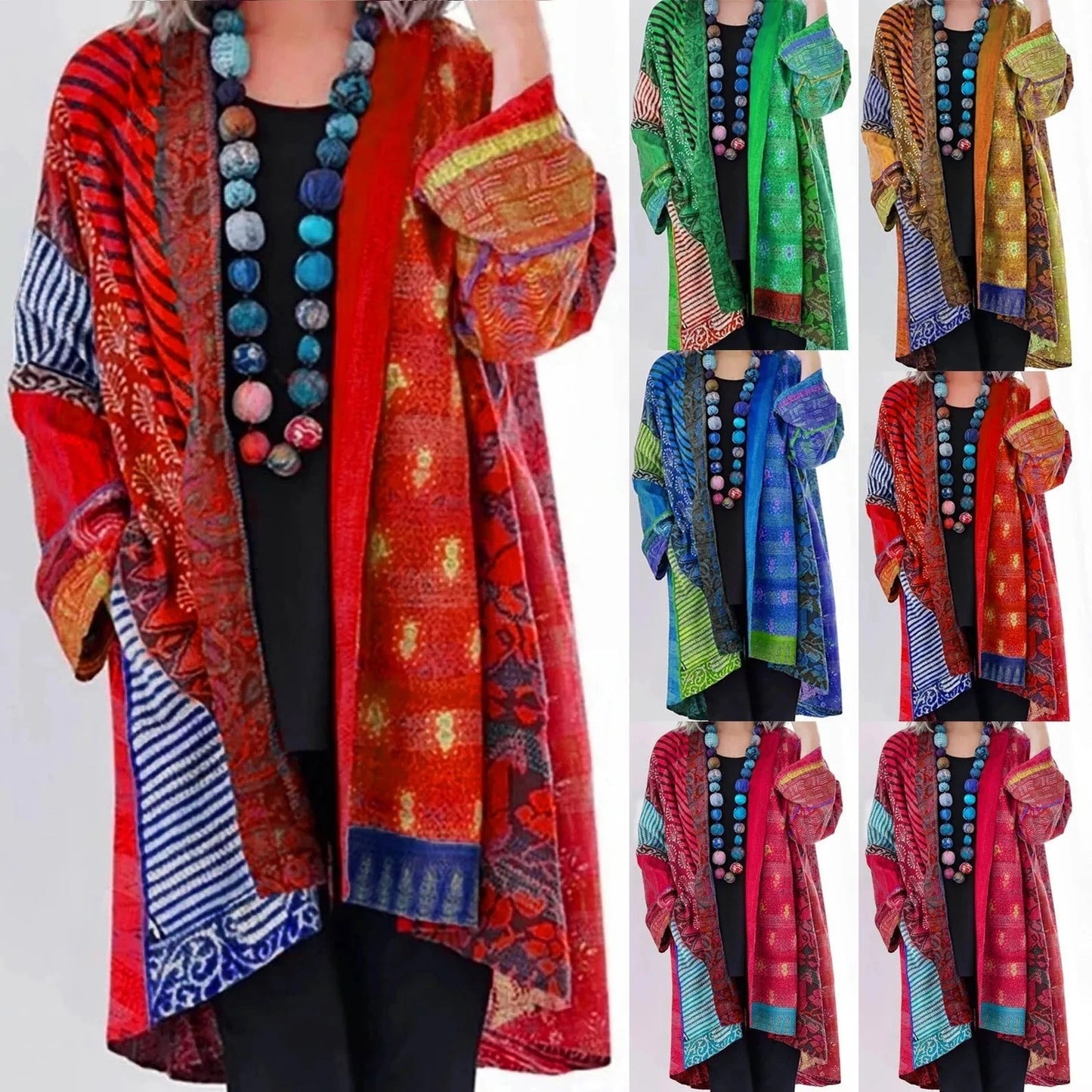 Damen Vintage Boho Cardigan – Lässiger Kimono-Jackenstil für stilvolle Outfits