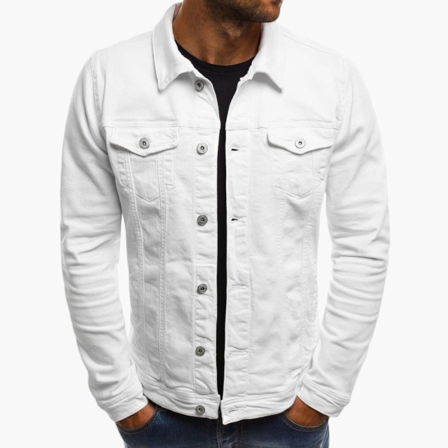 Herren Jeansjacke im Slim Fit Stil – Lässig, Alltags- & Arbeitsjacke