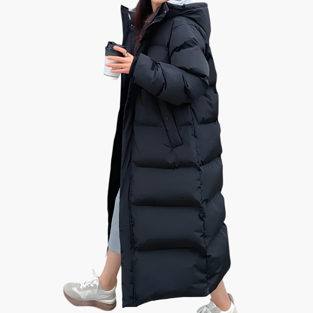 Damen Langer Steppmantel Parka Wasserdicht Winterjacke Outdoor