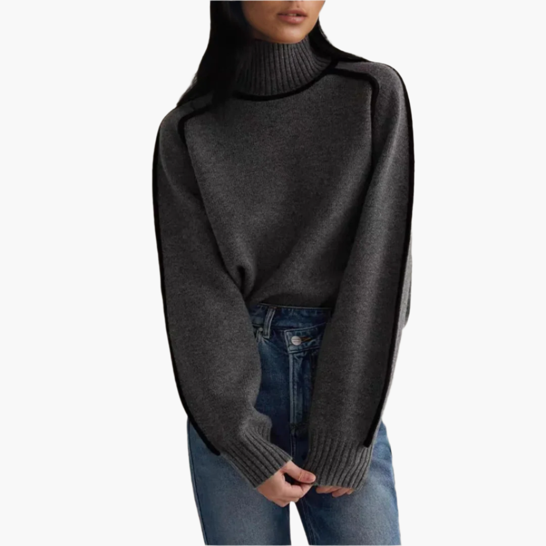 Damen Rollkragenpullover im modernen, eleganten Stil für Herbst und Winter