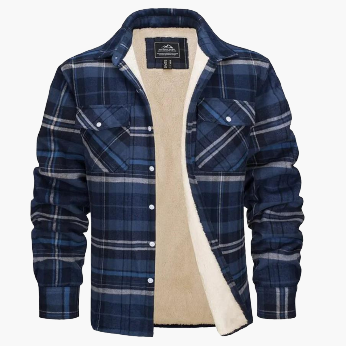 Herren Fleece Gefüttertes Holzfällerhemd – Kariertes Winter Outdoor Freizeitjacke