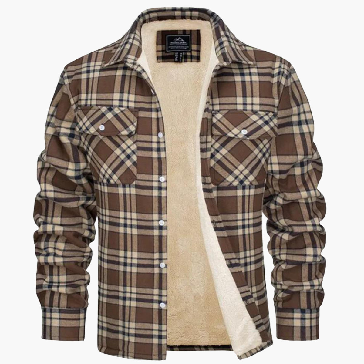 Herren Fleece Gefüttertes Holzfällerhemd – Kariertes Winter Outdoor Freizeitjacke