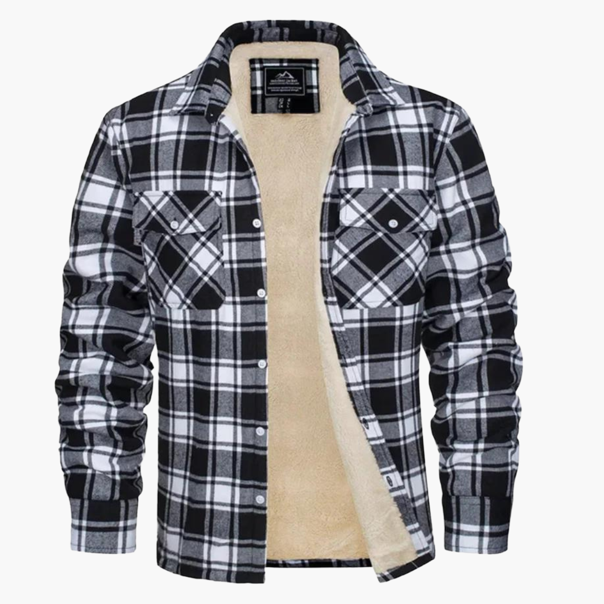 Herren Fleece Gefüttertes Holzfällerhemd – Kariertes Winter Outdoor Freizeitjacke