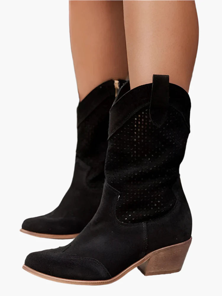 Damen Cowboy-Stiefel mit Reißverschluss und modischem Western-Style – Perfekt für Alltag und Freizeit