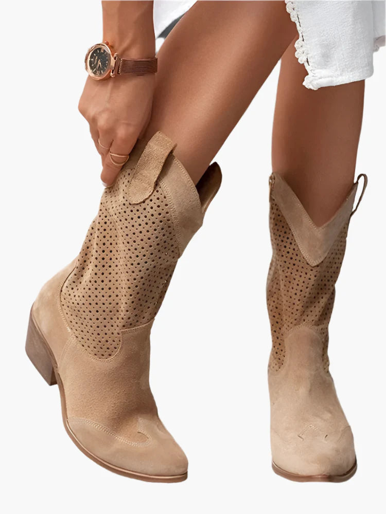 Damen Cowboy-Stiefel mit Reißverschluss und modischem Western-Style – Perfekt für Alltag und Freizeit
