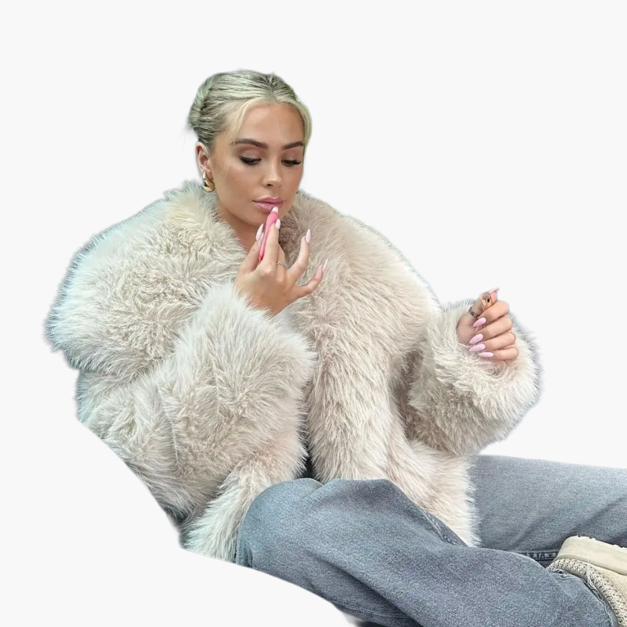 Damen Elegante Kunstpelzjacke – Modischer Wintermantel für stilvolle Anlässe